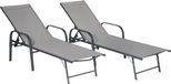 Happy Garden Set van 2 zonnebedden SARDINIA grijs textilene - antraciet structuur