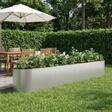 Prolenta Maison Exclusive - Jardinière surélevée pour jardin, en acier galvanisé, dimensions : 380 x 40 x 40 cm, matériau : acier
