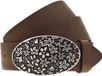 MUSTANG Leren riem Leather Belt W120 Mid Brown bruine