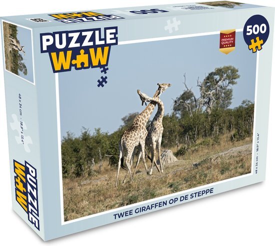 MuchoWow Puzzel Twee giraffen op de steppe - Legpuzzel - Puzzel 500 stukjes - Sinterklaas cadeautjes - Sinterklaas voor grote kinderen