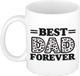 Bellatio Decorations Mok - De beste papa voor altijd - Wit - 300 ml
