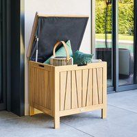 Acaciahouten opbergkist met zitkussen