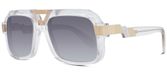 Cazal Lunettes De Soleil Unisexe Transparent Géométrique Gris 56mm