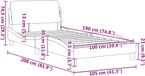 vidaXL Bedframe "Dover" stof lichtgrijs 100x190 cm