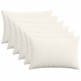 vidaXL Kussensloop 6 stuks HEERLEN Crèmekleurig 50 x 75 cm corduroy