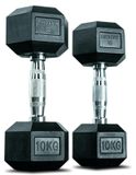 Hexa Haltères Set van 2 - 5 tot 20 kg - Rubber - Zwart