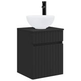 vidaXL Wandgemonteerde wastafelmeubel Zwart 39 x 41 x 64,5 cm