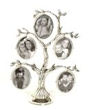 Stamboom Shudehill Giftware Familie fotolijst in de vorm van een antieke stamboom, verzilverd. Kan 5 foto's bevatten. om cadeau te geven, huis te versieren