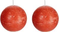 Spaas Rustieke Bolkaars - Oranje - 2 Stuks - Ø8 cm - 24 Branduren