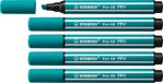 STABILO Pen 68 MAX – Premium Viltstift Met Dikke Beitelpunt - Turquoise - Doos 5 stuks