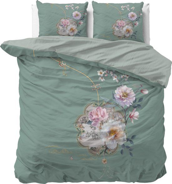 Sleeptime Lyra Dekbedovertrek - Lits-Jumeaux - 240x220 cm - Groen