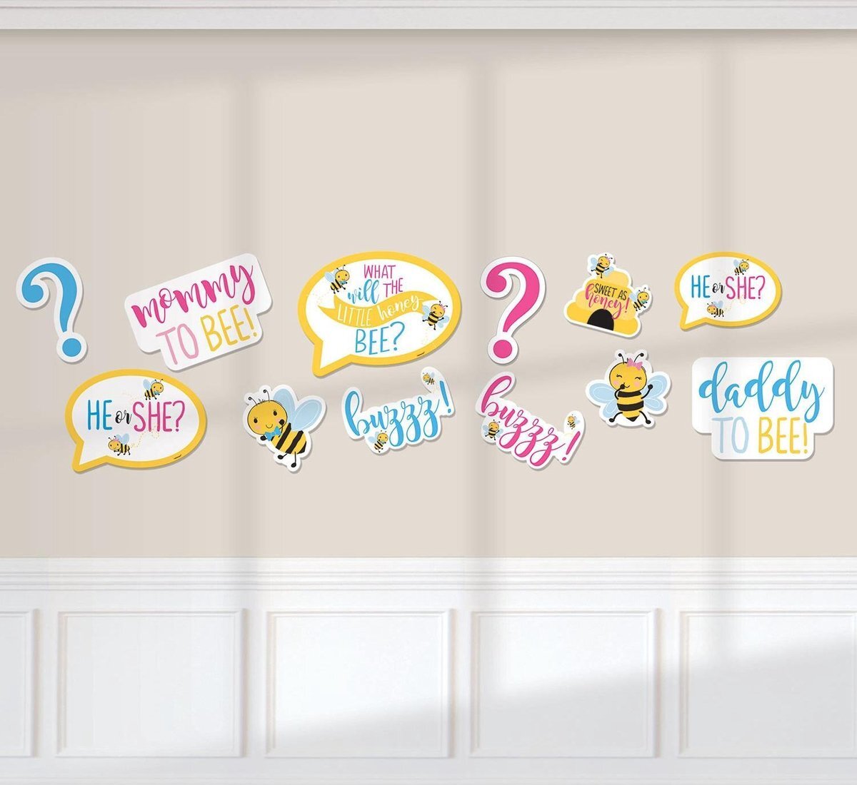 Amscan Cutouts Babyshower "what Will It Bee?"12 Stuks Junior