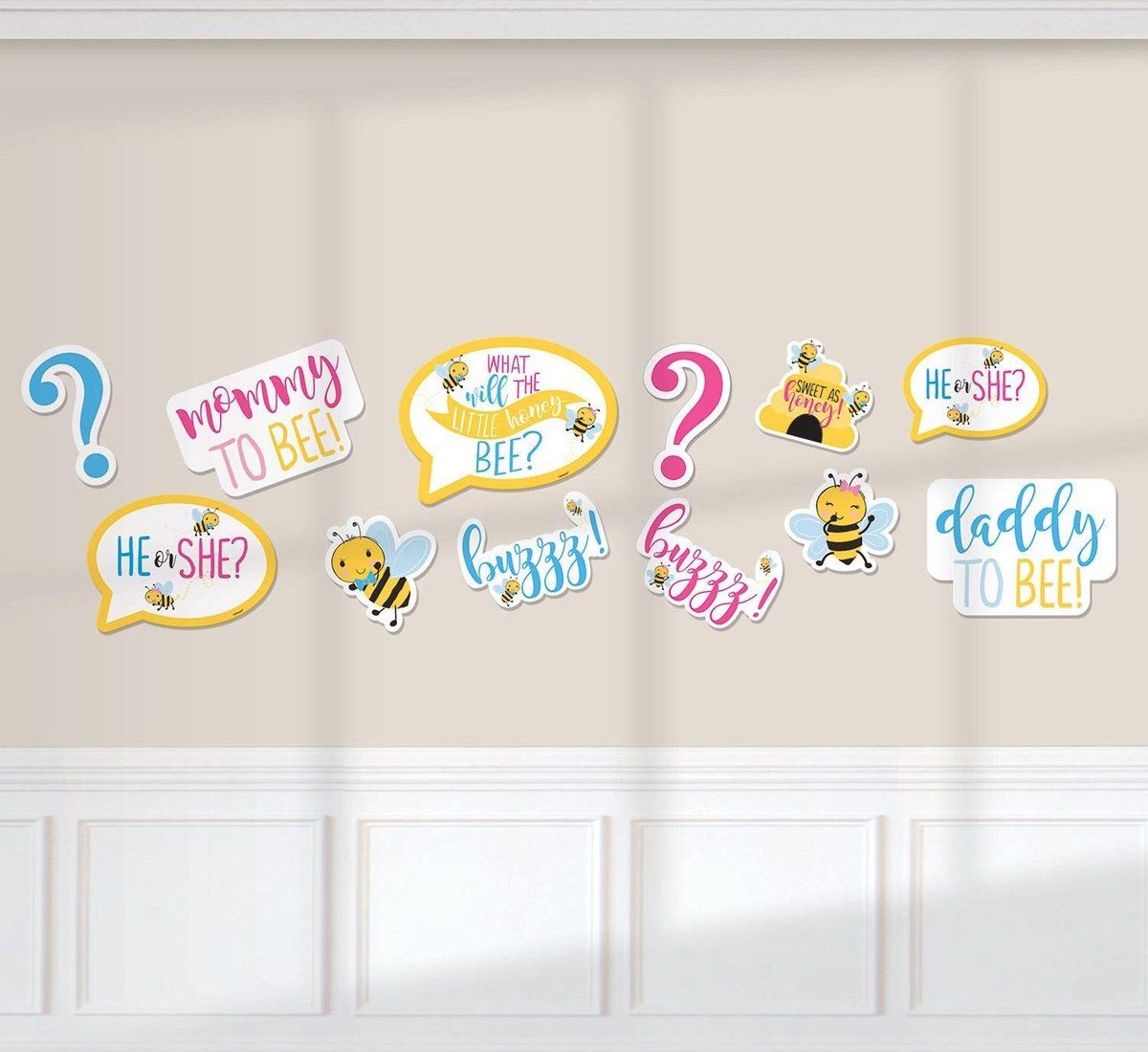 Amscan Cutouts Babyshower "what Will It Bee?" 12 Stuks Junior