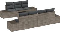 vidaXL Tuinbank Set 8 stuks Grijs Polyrattan