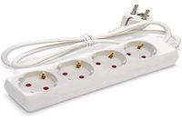 Stekkerdoos, Duitse stekkerdoos wit (4 stopcontacten, 1,5 mm² 3 m)
