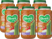 Olvarit babyvoeding vegetarische pasta courgette mozzarella 15 mnd 6 x 250 gram