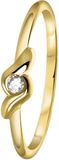 Lucardi Dames Ring met zirkonia - Ring - Cadeau - 14 Karaat Goud - Geelgoud