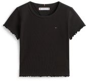 Tommy Hilfiger Kids T-shirt Korte mouw Katoen 95% Elastaan 5% Unisex Maat 7 Zwart Herfst/Winter 2026
