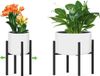 Merkloos Verstelbare Plantenstandaard - Zwart, Metalen Bloemenstandaard voor Binnen en Buiten - Geschikt voor Potten van 9" tot 14"