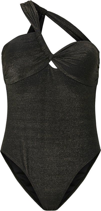 PIECES PCLAOMI LUREX ONE SHOULDER SWIMSUIT - Zwart - Kinderen - XS