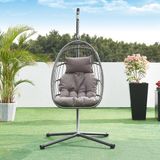 en.casa Hangstoel Edeng met standaard grijs 196x110x95 cm