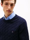 Tommy Hilfiger Heren Pullover Katoen Classic Cable Crew Neck Donkerblauw XXL