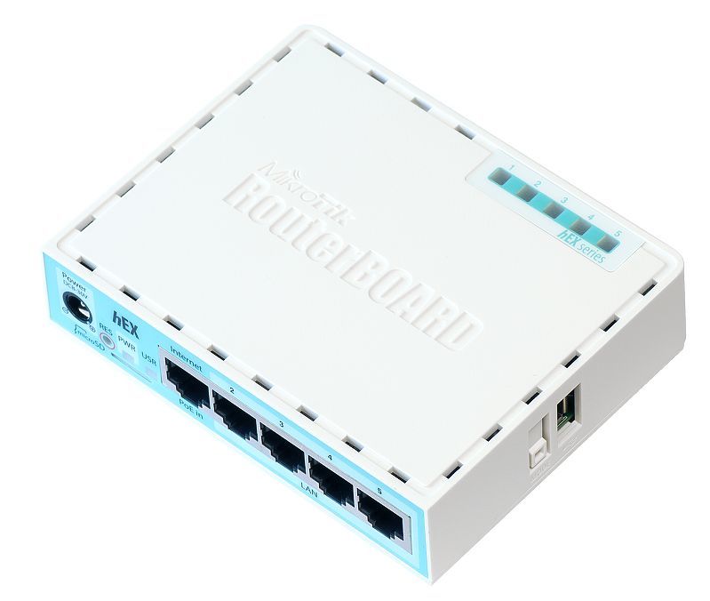 MikroTik RB750GR3 Wired Router - Gigabit Ethernet - Turquoise/White