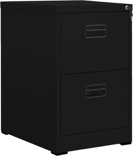 vidaXL Archiefkast 46x62x72,5 cm Staal Zwart