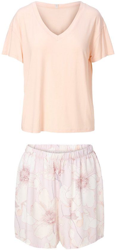 LingaDore Shortama set Abrikoos/print S