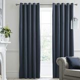 Laurence Llewelyn-Bowen Montrose Navy verduistering, 117 x 137 cm, fluwelen woon- en slaapkamer, donkerblauw, thermisch/ooggordijnen, polyester
