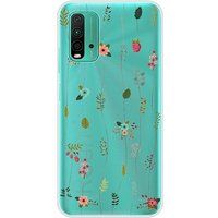 Montee de fleurs Bedrukt siliconen hoesje compatibel met Xiaomi Redmi 9T