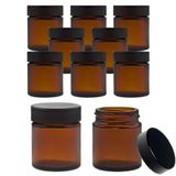 Viva-Haushaltswaren 10 kleine glazen potjes/zalfpotjes/crèmepot van bruin glas 30 ml incl. etiketten