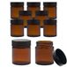 Viva-Haushaltswaren 10 kleine glazen potjes/zalfpotjes/crèmepot van bruin glas 30 ml incl. etiketten