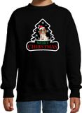 Bellatio Decorations Shoppartners Bv Dieren kersttrui spaniel zwart kinderen - Foute honden kerstsweater jongen/ meisjes - Kerst outfit dieren liefhebber 110/116