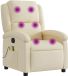 vidaXL Fauteuil de massage réglable tissu crème