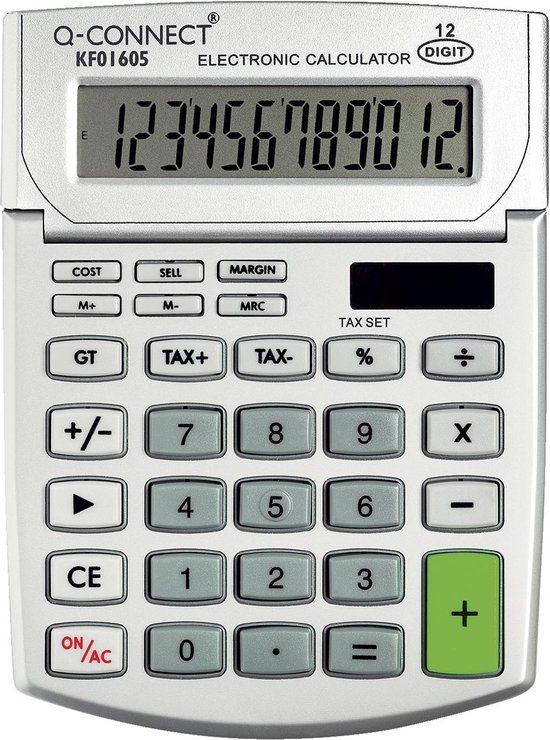 Q-Connect KF01605 - Bureaurekenmachine - Grijs