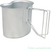 Mil-Tec US Canteen Cup, roestvrij staal, opvouwbare handvatten