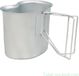 Mil-Tec US Canteen Cup, roestvrij staal, opvouwbare handvatten