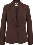 WE Fashion Women's Fitted Jersey Stretch Blazer - Brown - Size M