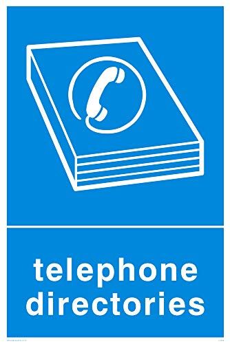 Viking Signs Recycling-Telefoon Directories Sign - 300 x 200 mm - 5 mm Correx