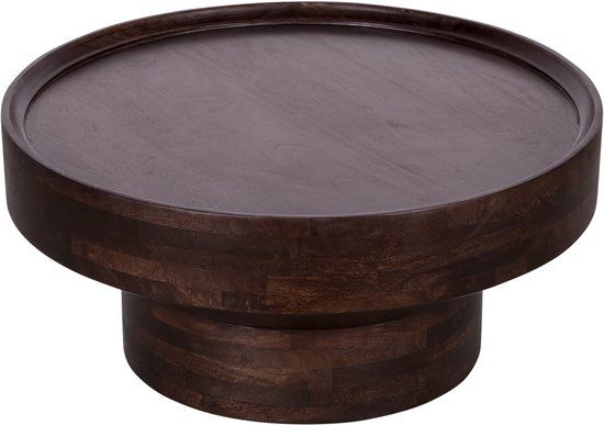 Lewis & Loft Salontafel Luus - FSC® mangohout - Rond ⌀80 cm - Walnoot bruin