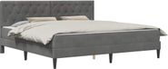 vidaXL Bedframe met matras Donkergrijs 180 x 200 cm Fluweel