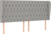 vidaXL Hoofdbord - Stof - Lichtgrijs - 183x23x118/128 cm