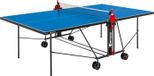 SPONETA Table de tennis de table, Compact, pour extérieur, bleu et noir, tubes en acier de 25 mm, panneau en mélamine, filet inclus
