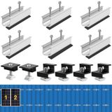 Panneau solaire - Kit de 6 avec matériel de fixation pour toits plats