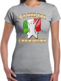 Bellatio Decorations Verkleed shirt voor dames - Italië - grijs - voetbal supporter - themafeest XS