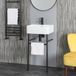 Hudson Reed Exton Lavabo sur pieds moderne – Porte-serviettes Noir – 46 x 42 cm