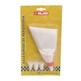 Ibili Spuitzakset met 5 spuitmonden, kunststof, wit, 20 x 15 x 5 cm, 6 stuks