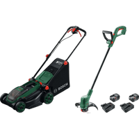 Bosch Rotak 18V2-38 + Bosch Easygrasscut 18 + Bosch Starterset 18V 4,0 Ah (2x)