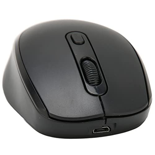 CUEA Draadloze muis, verstelbare DPI Ergonomisch ontwerp Mute Control Laptopmuis voor op reis voor thuis voor op kantoor(zwart)